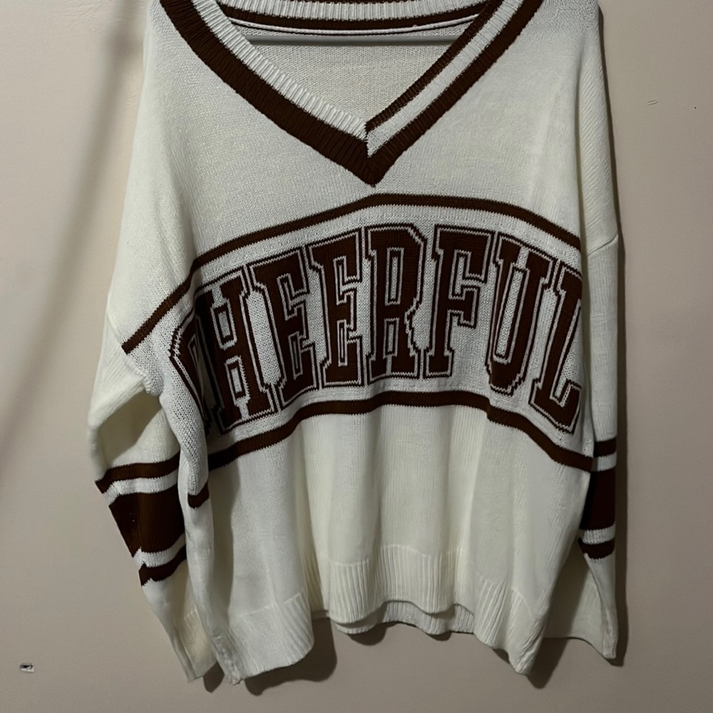 White detail sweater